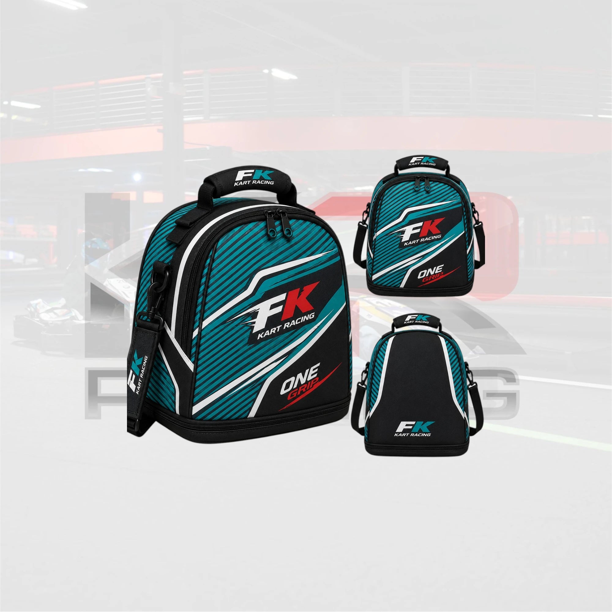 FK Kart Racing One Grip Helmet Bag – Teal Edition