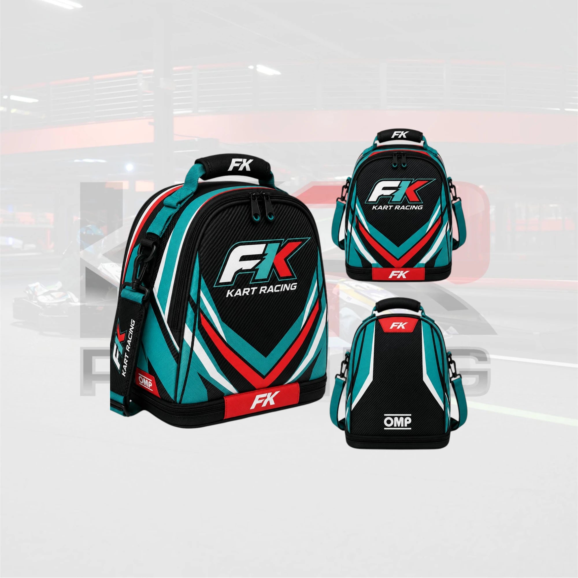 2026 FK Kart Racing One Grip Helmet Bag – Teal