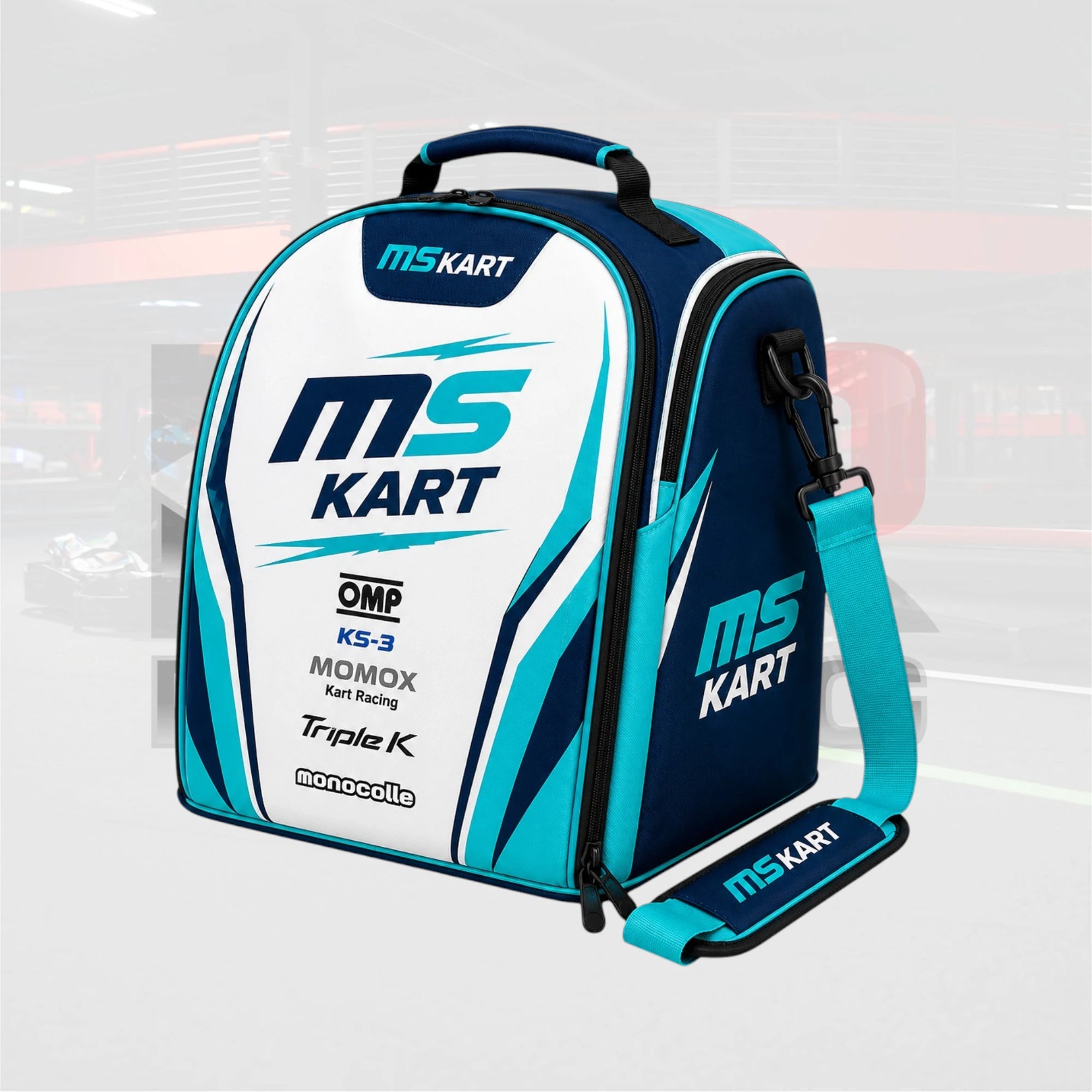 MS KART Cyan Blue Racing Helmet Bag
