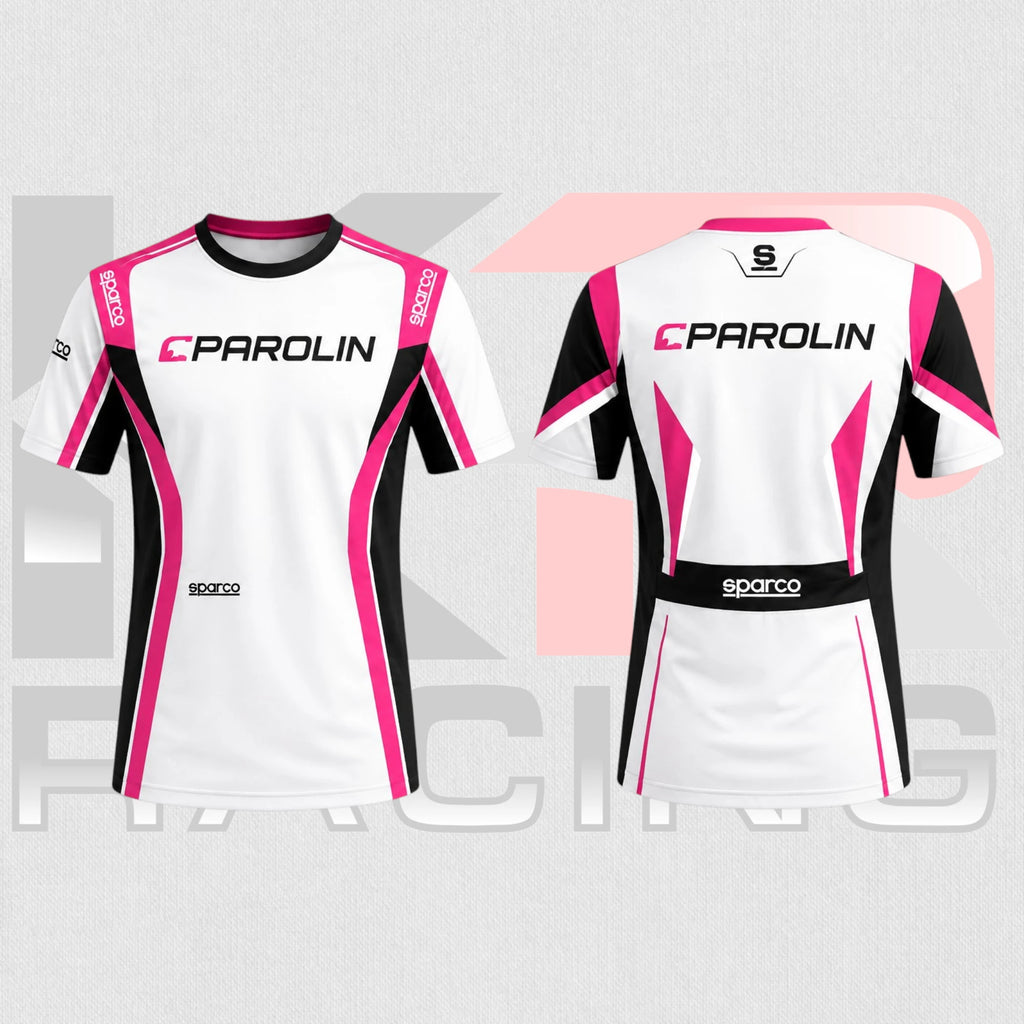Parolin Performance Kart Racing T- Shirt Neon Pink