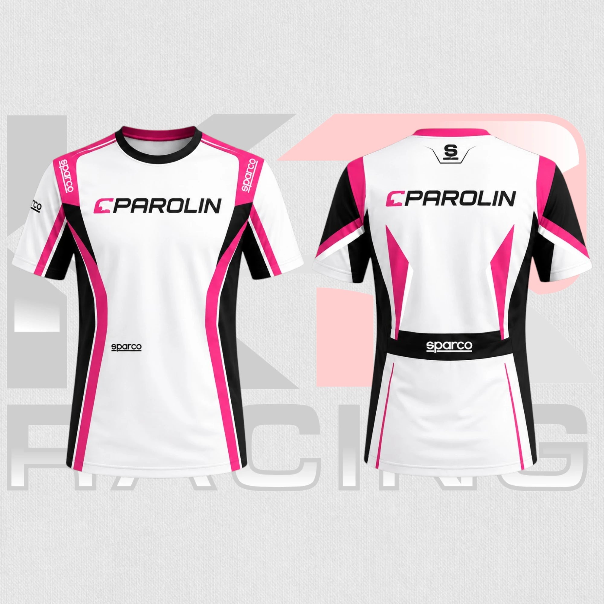 Parolin Performance Kart Racing T- Shirt Neon Pink