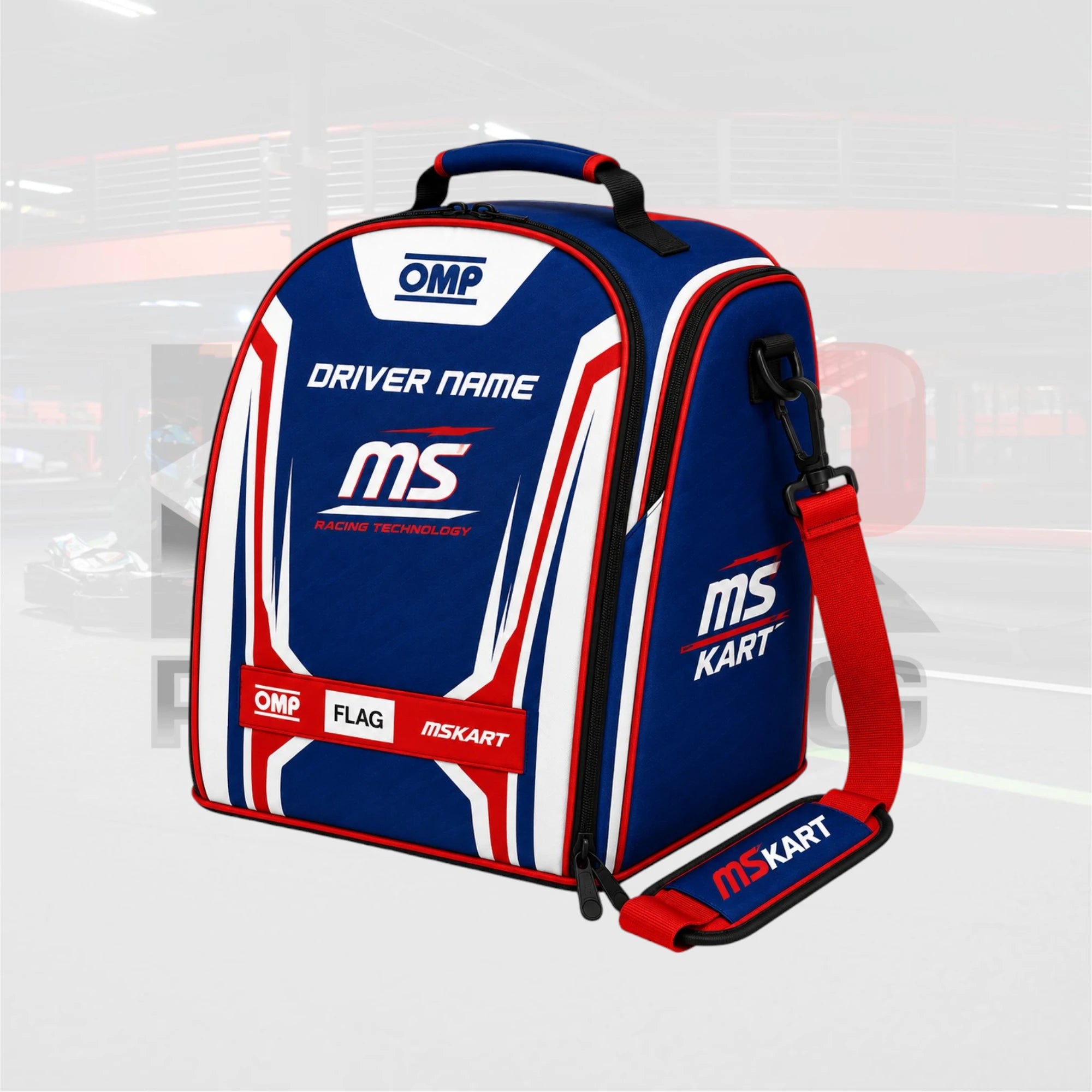 MS KART Blue Red Racing Helmet Bag