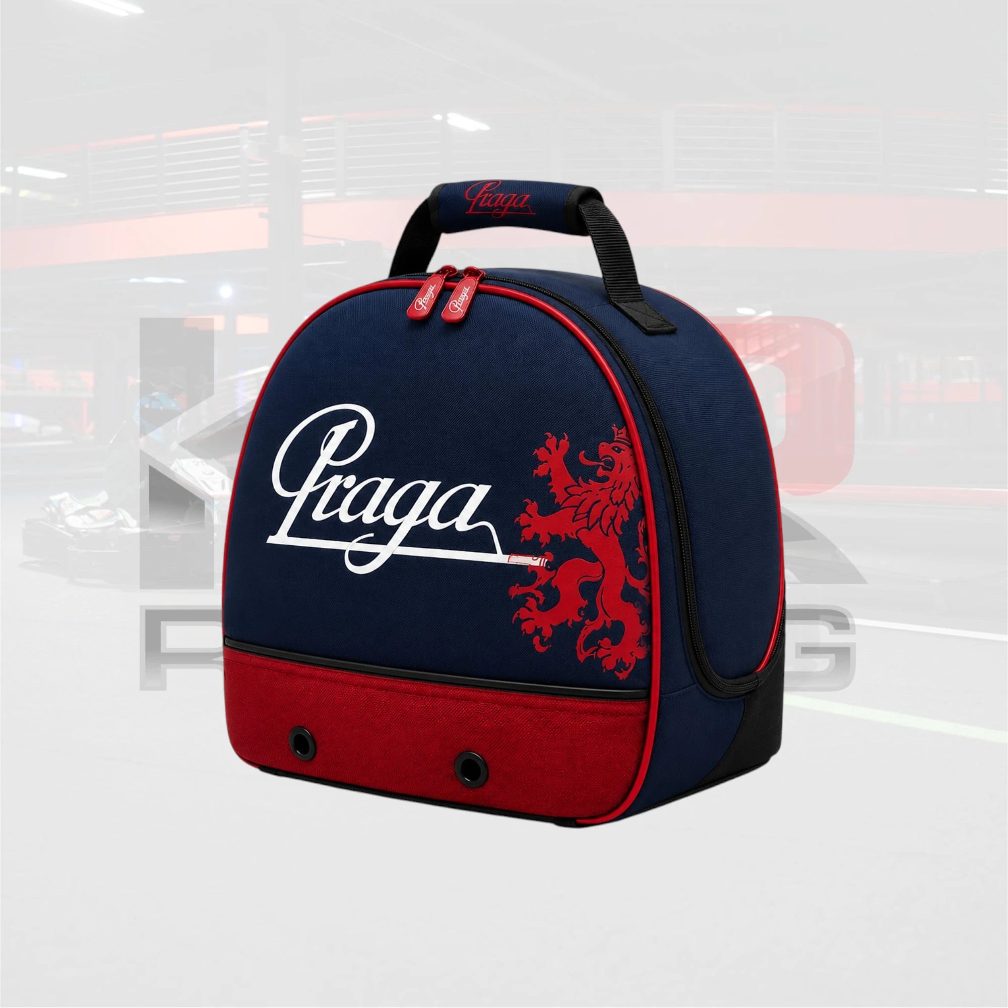 Praga Racing Helmet Bag – Navy Blue & Red Edition