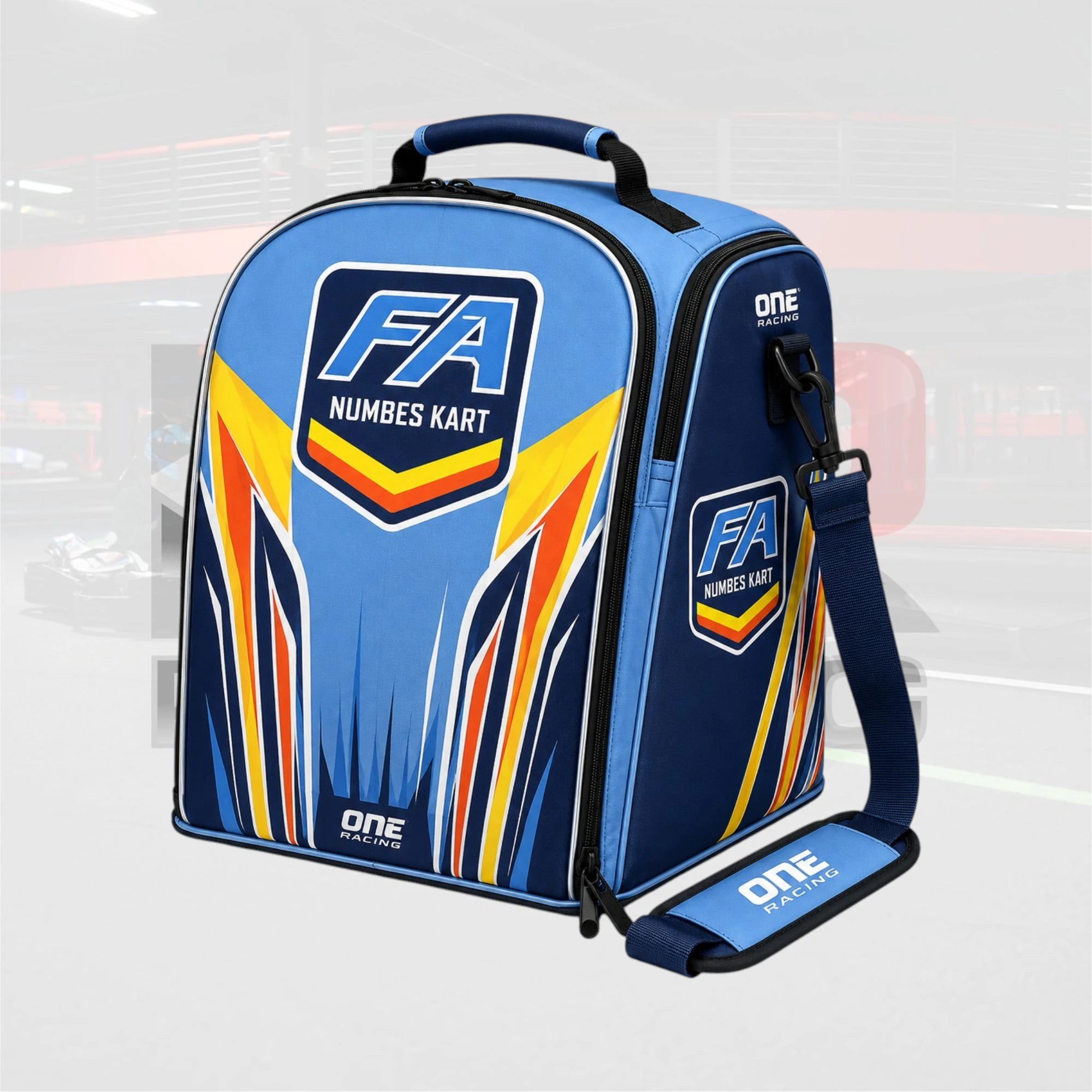 New FA Kart Racing Helmet Bag Yellow & Blue