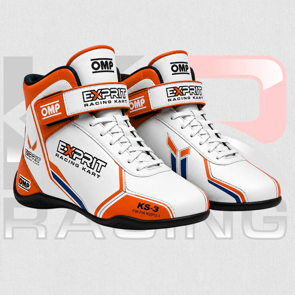Exprit KS-3 Professional Kart Racing Shoes – White/Orange
