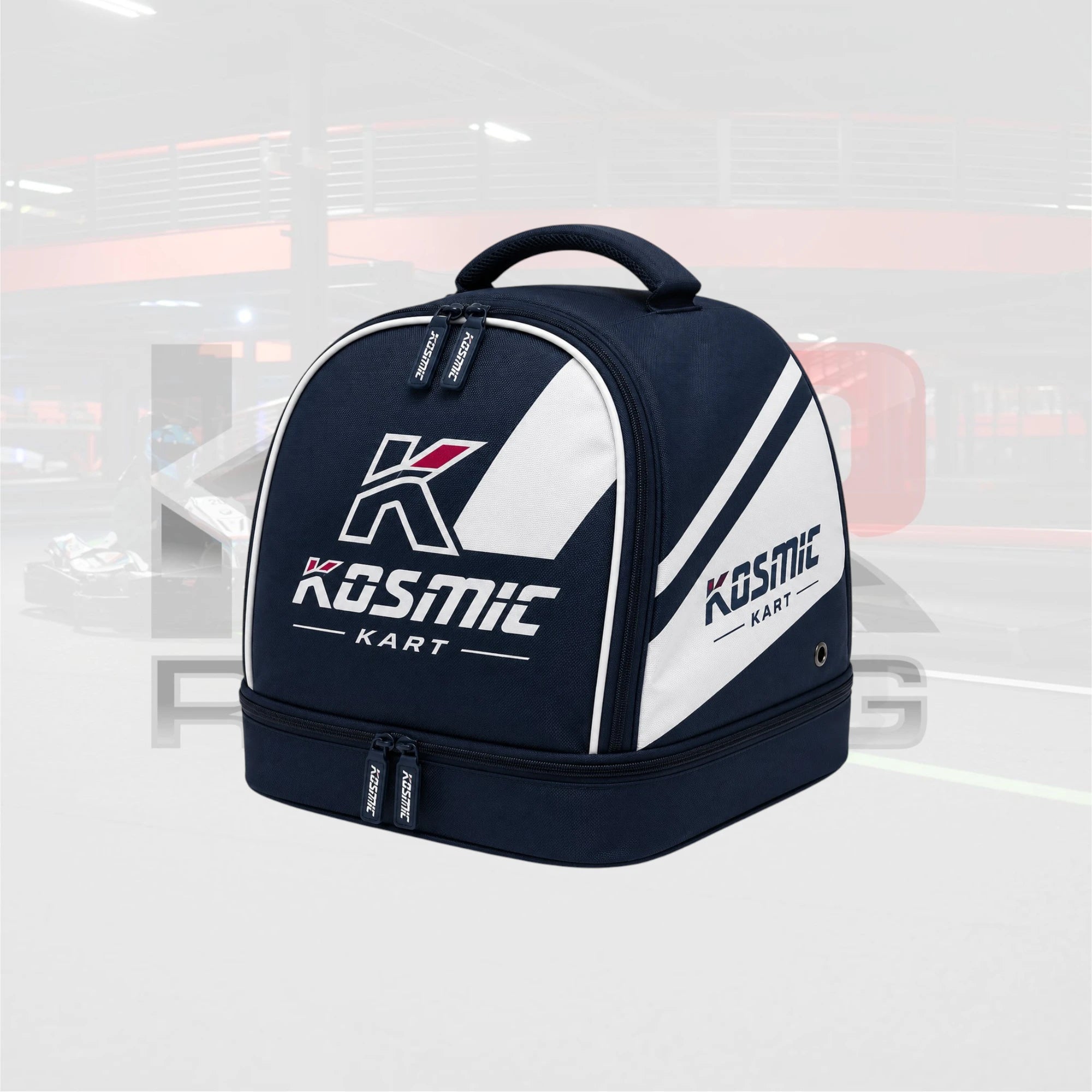 Kosmic Kart Pro Helmet Bag – Navy Blue / White Edition
