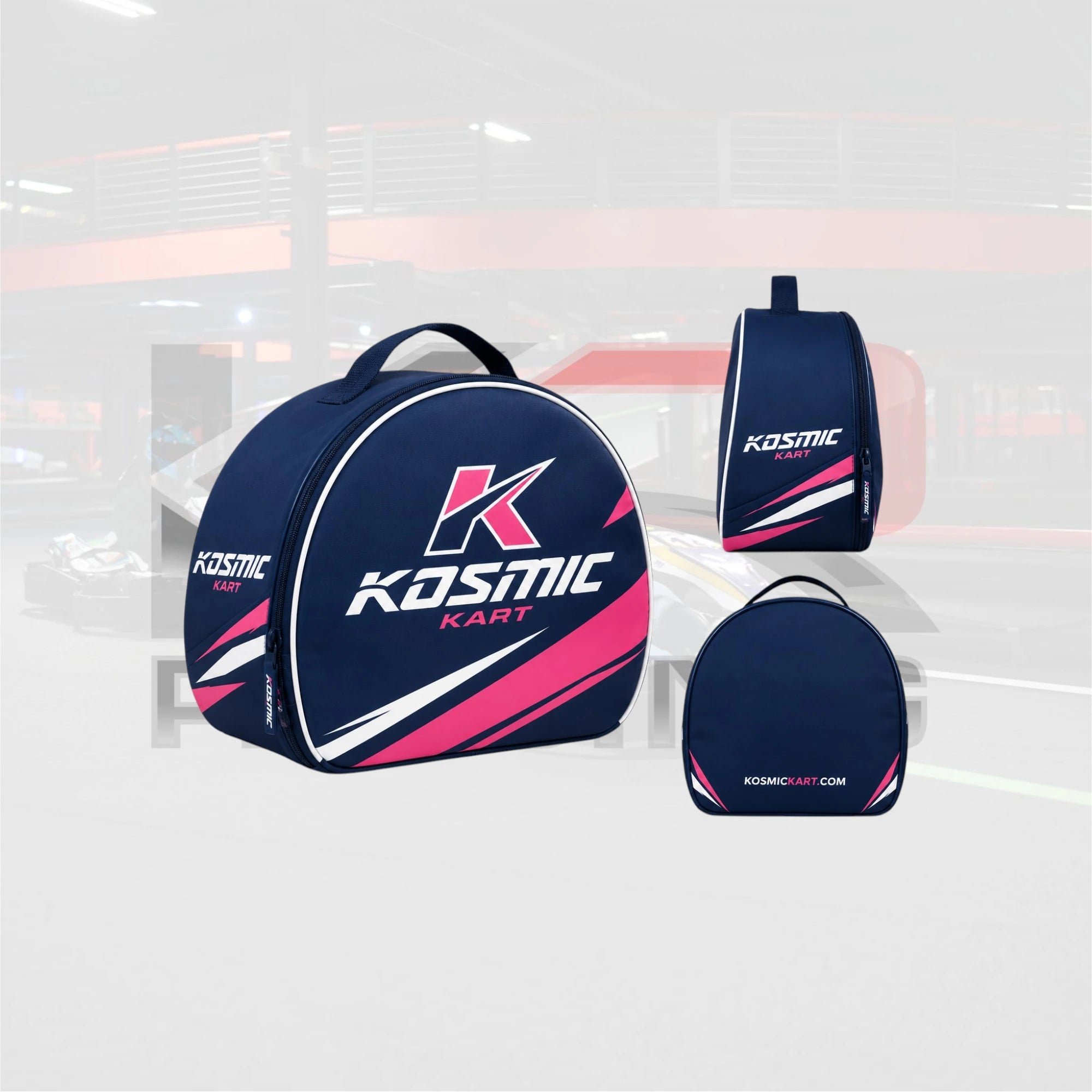 Kosmic Kart Performance Helmet Bag – Navy / Pink / White