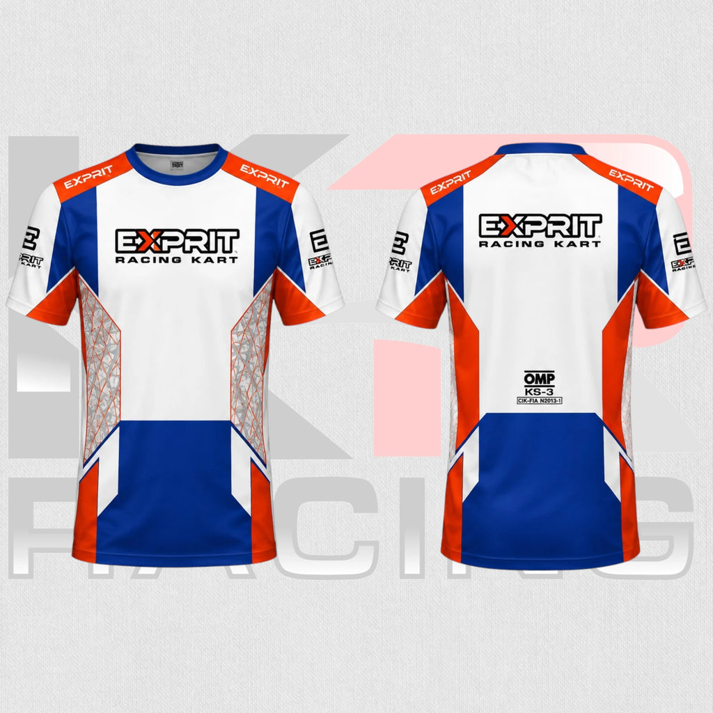 2025 OMP EXPRIT Blue Blaze Kart Racing T-Shirt
