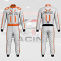 OMP New EXPRIT Kart Racing Suit Silver Orange