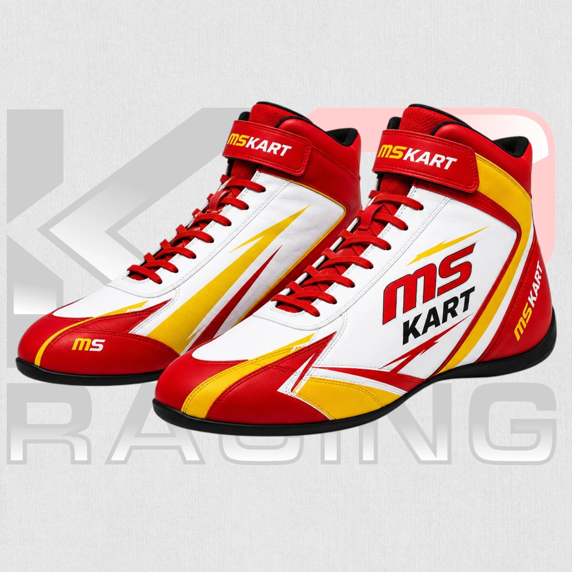 2026 MS Kart Premium Karting Boots Red & White