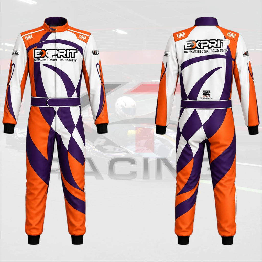 OMP EXPRIT Kart Racing Suit Orange Purple