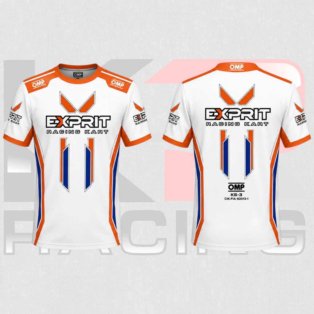 OMP EXPRIT Orange Velocity Kart Racing T-Shirt