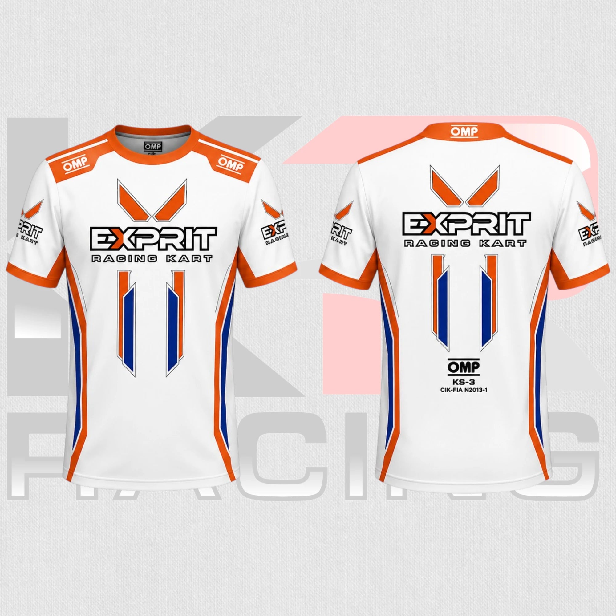 OMP EXPRIT Orange Velocity Kart Racing T-Shirt