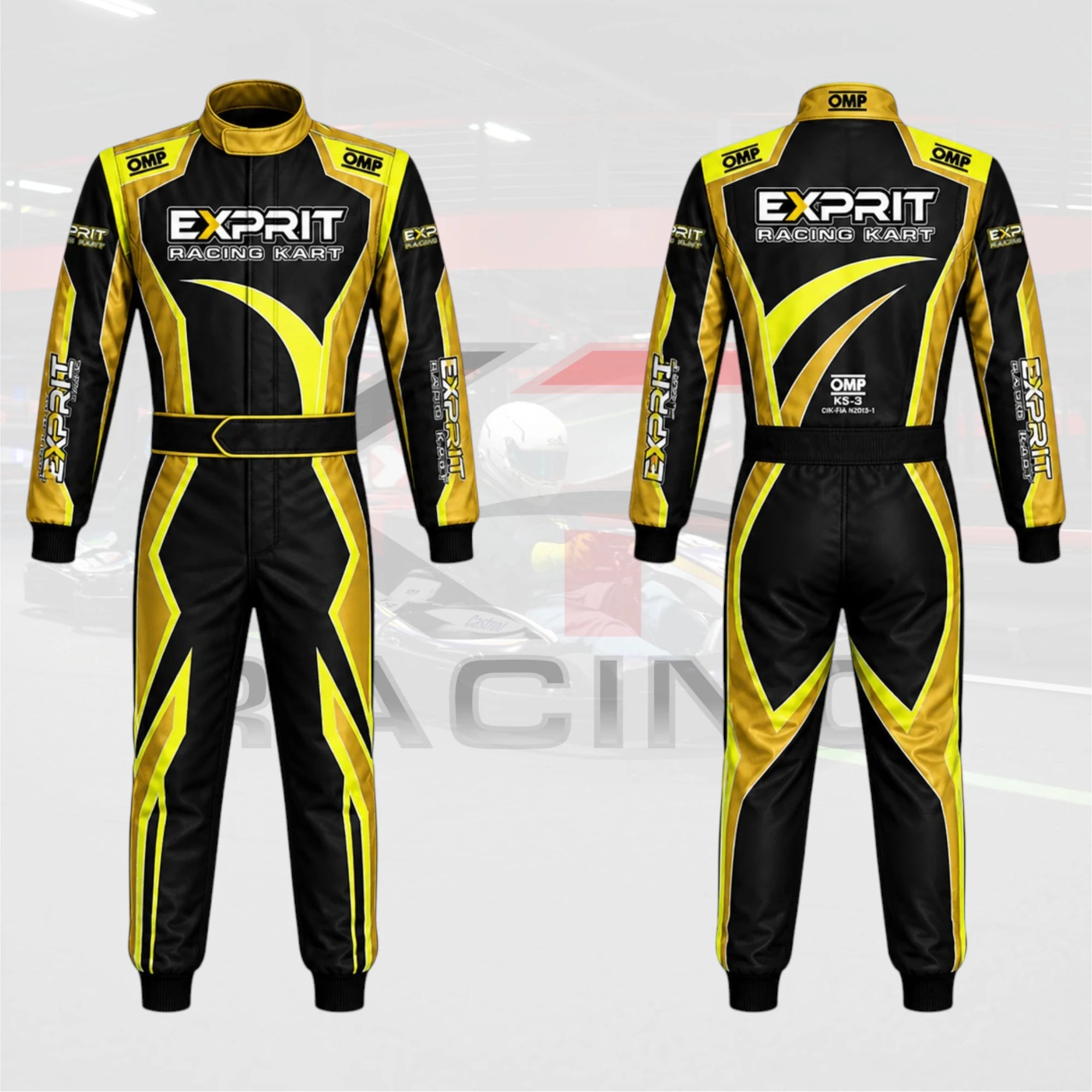 OMP EXPRIT Kart Racing Suit Black Gold