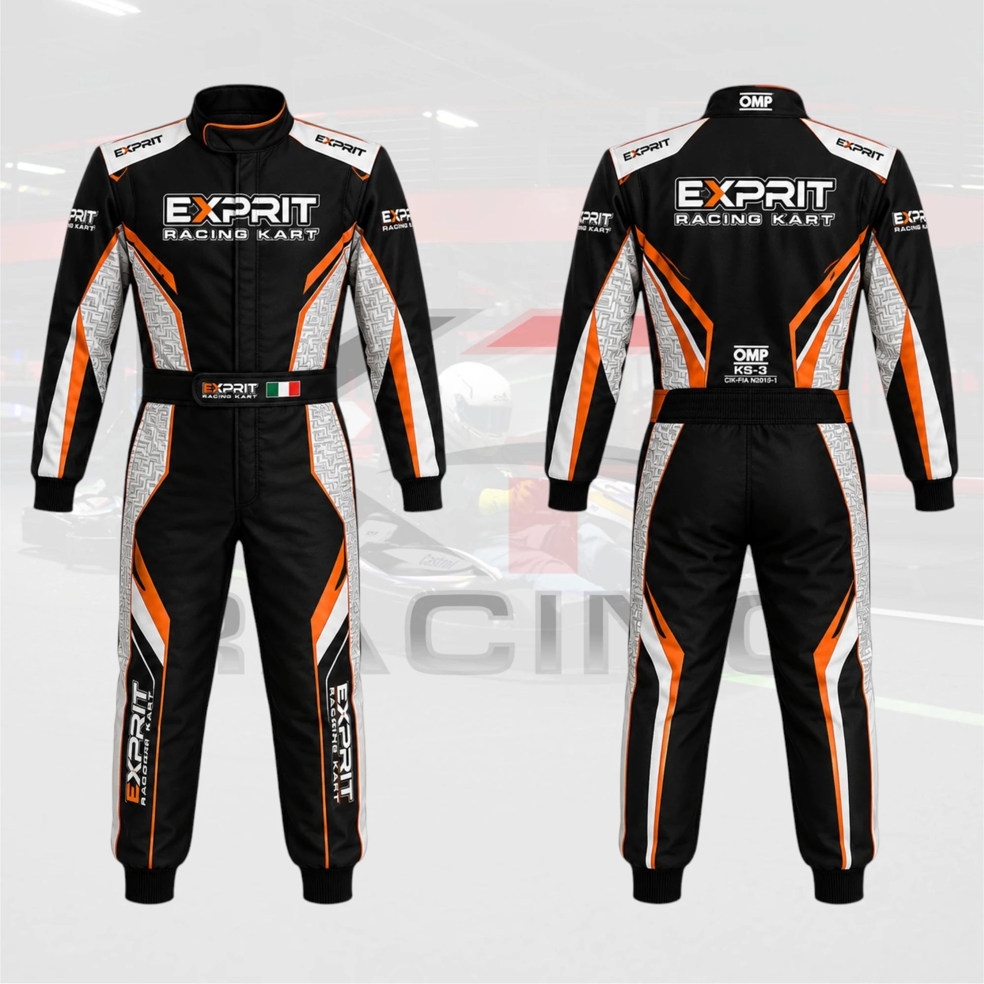 OMP Exprit Black Orange Edition Kart Racing Suit