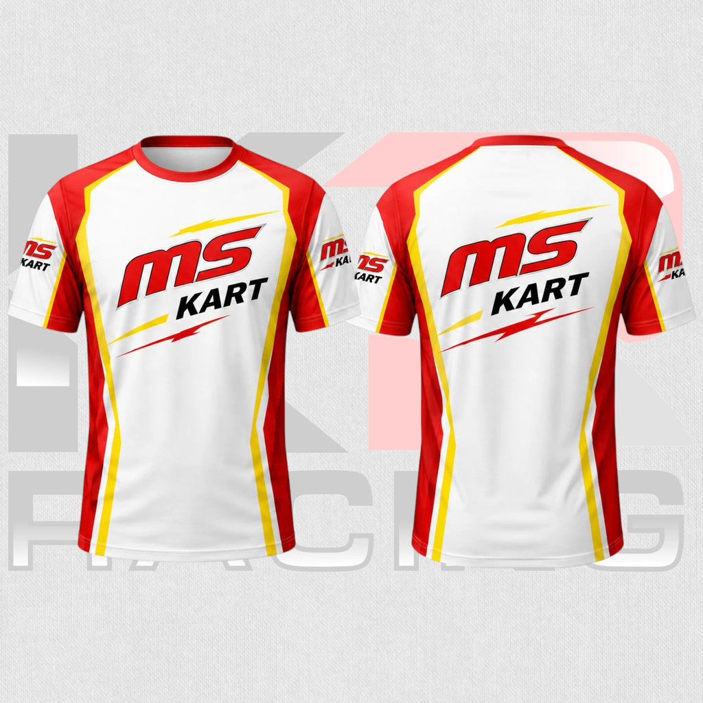 2026 MS Kart Racing Performance T-Shirt Red & White