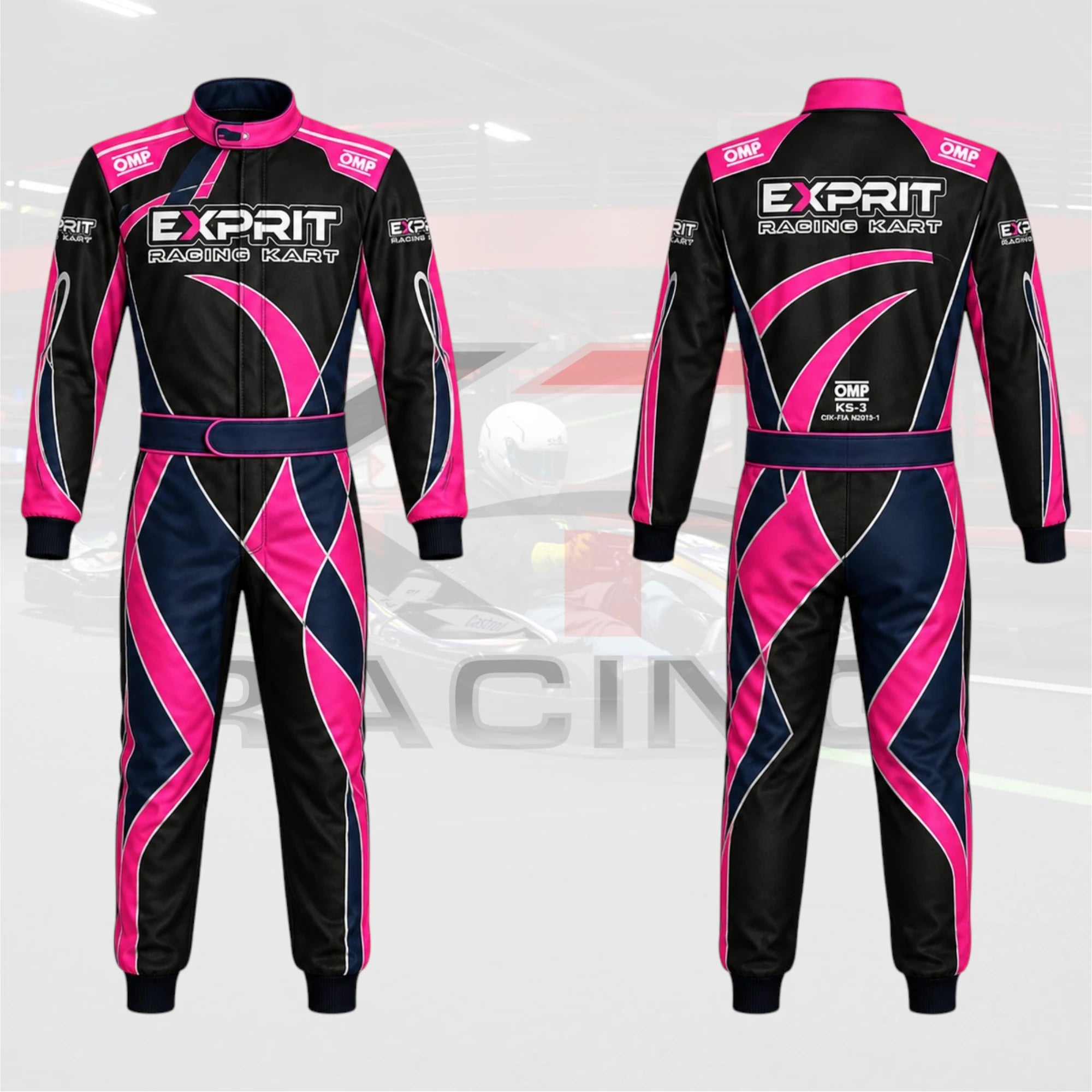 OMP Exprit Pink Thunder Kart Racing Suit