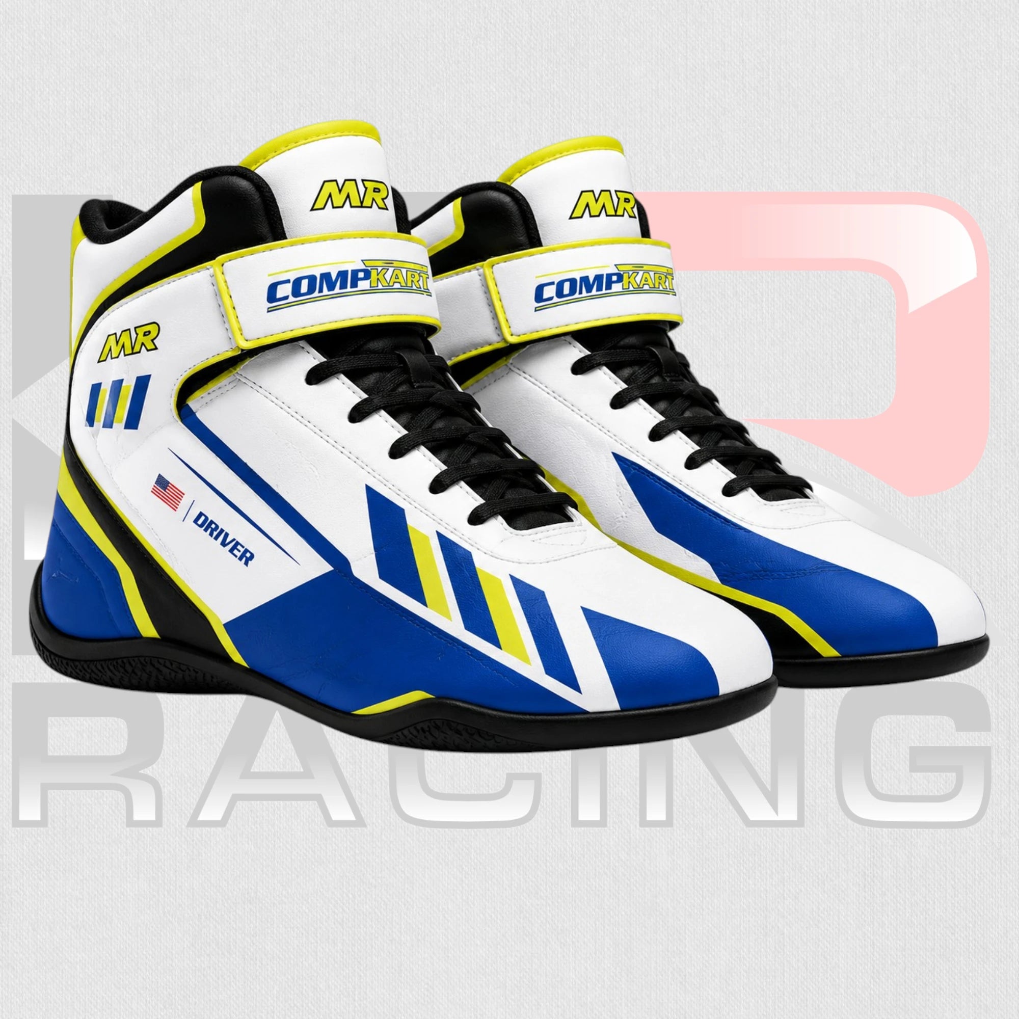 2026 CompKart Kart Driver Racing Shoes – Blue & Yellow