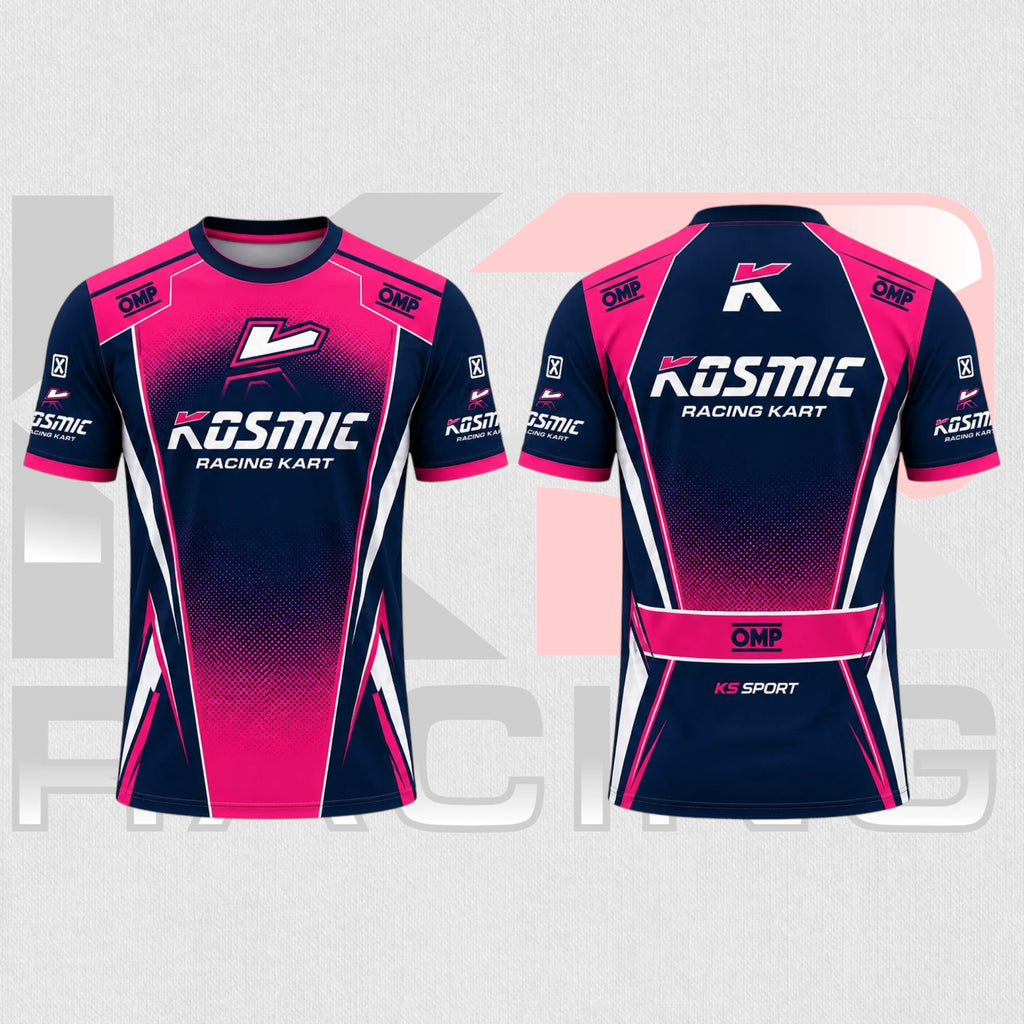 Kosmic Pink Navy Racing Performance T-Shirt