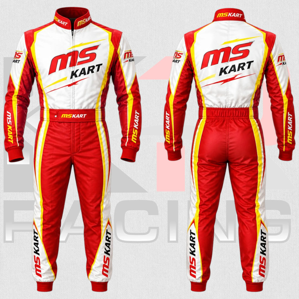 2026 MIR MS Kart Classic Racing Suit White & Red