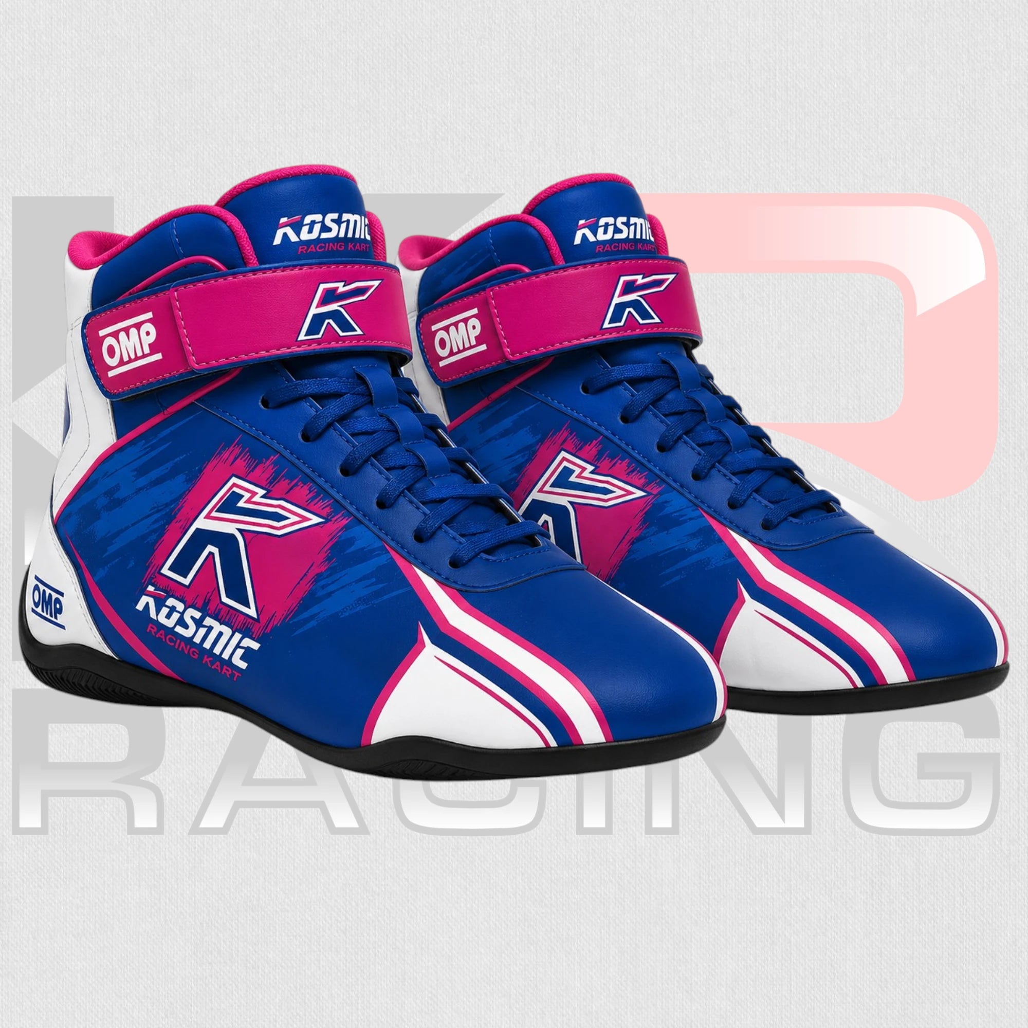 Kosmic Racing Kart High-Top Driving Boots – Blue/Pink