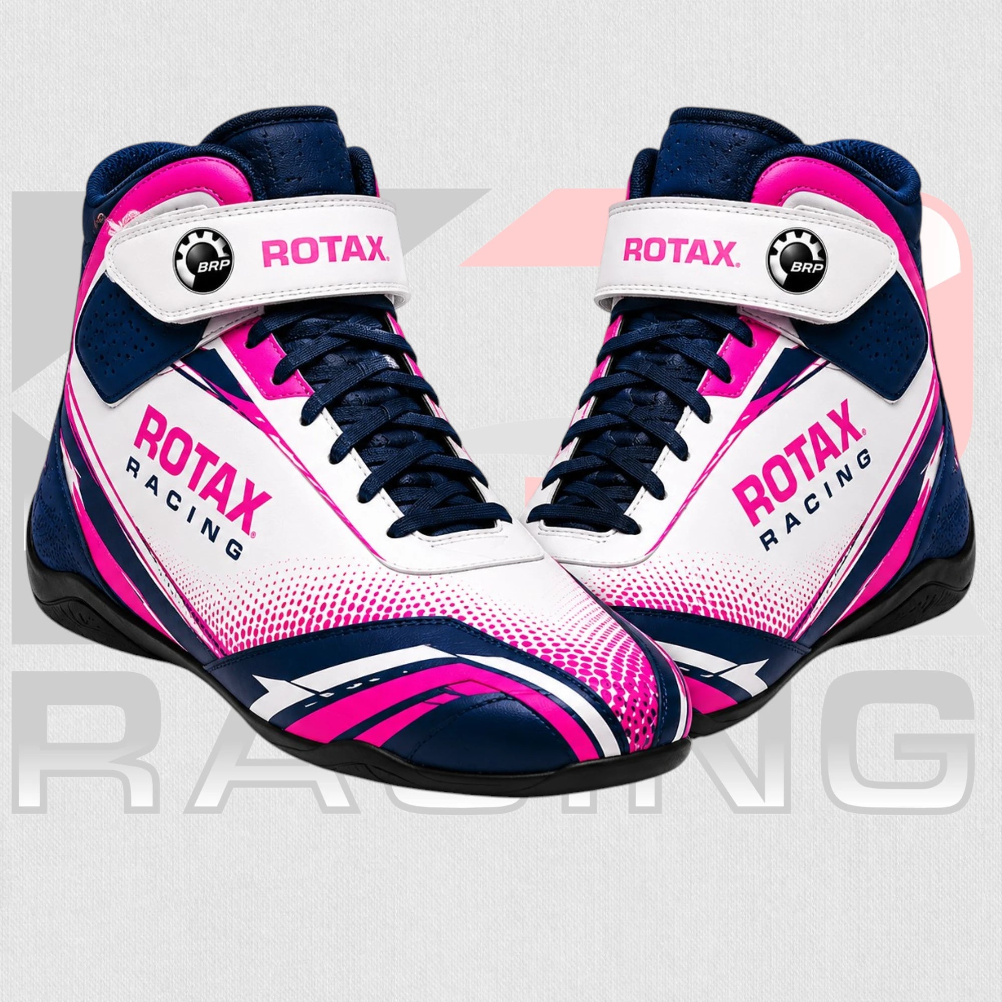 ROTAX Racing Pro Kart Shoes – Pink & Navy Edition