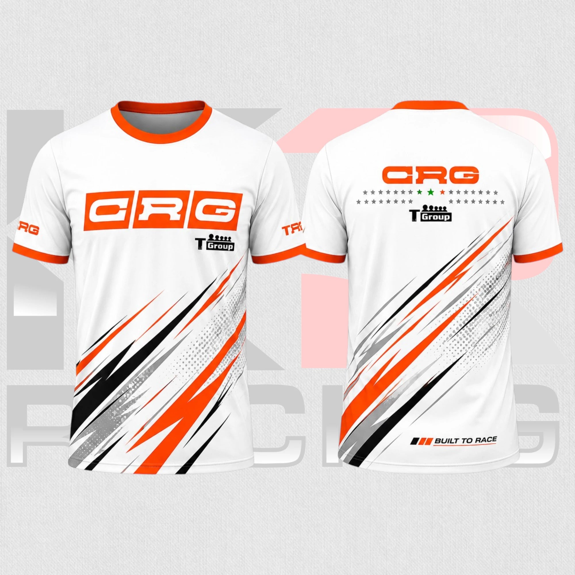 CRG White Orange Racing Performance T-Shirt