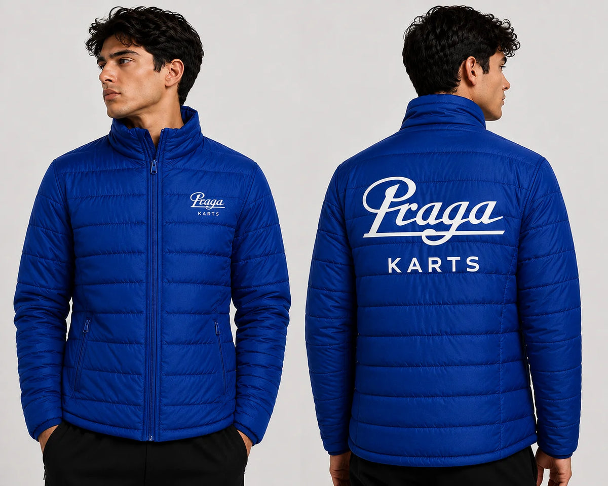 Praga Kart Racing Puffer Jacket – Premium Blue