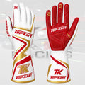 Top Kart TK Pro Gold Racing Gloves 2026 – White/Red Championship Edition