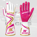 Top Kart TK Pro Gold Pink Racing Gloves 2026 – White/Pink