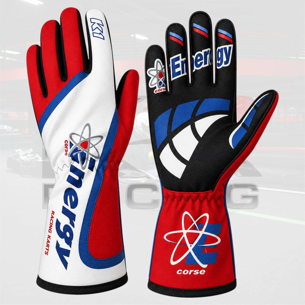 New K1 Energy Corse kart Racing gloves Red & White