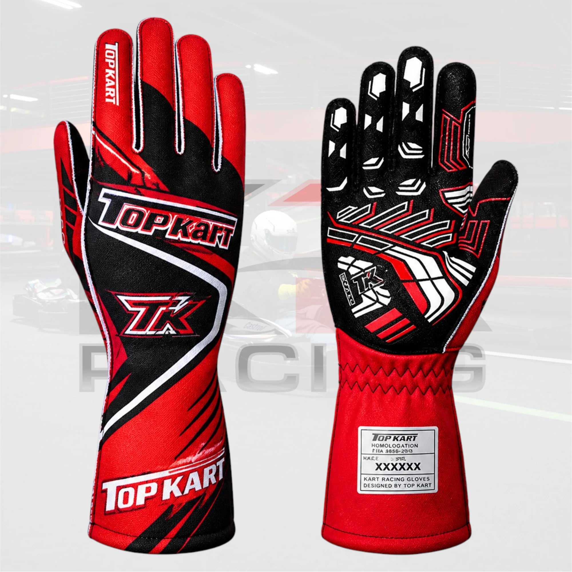 Top Kart Apex Racing Gloves 2026 – Red Black Grip Tech