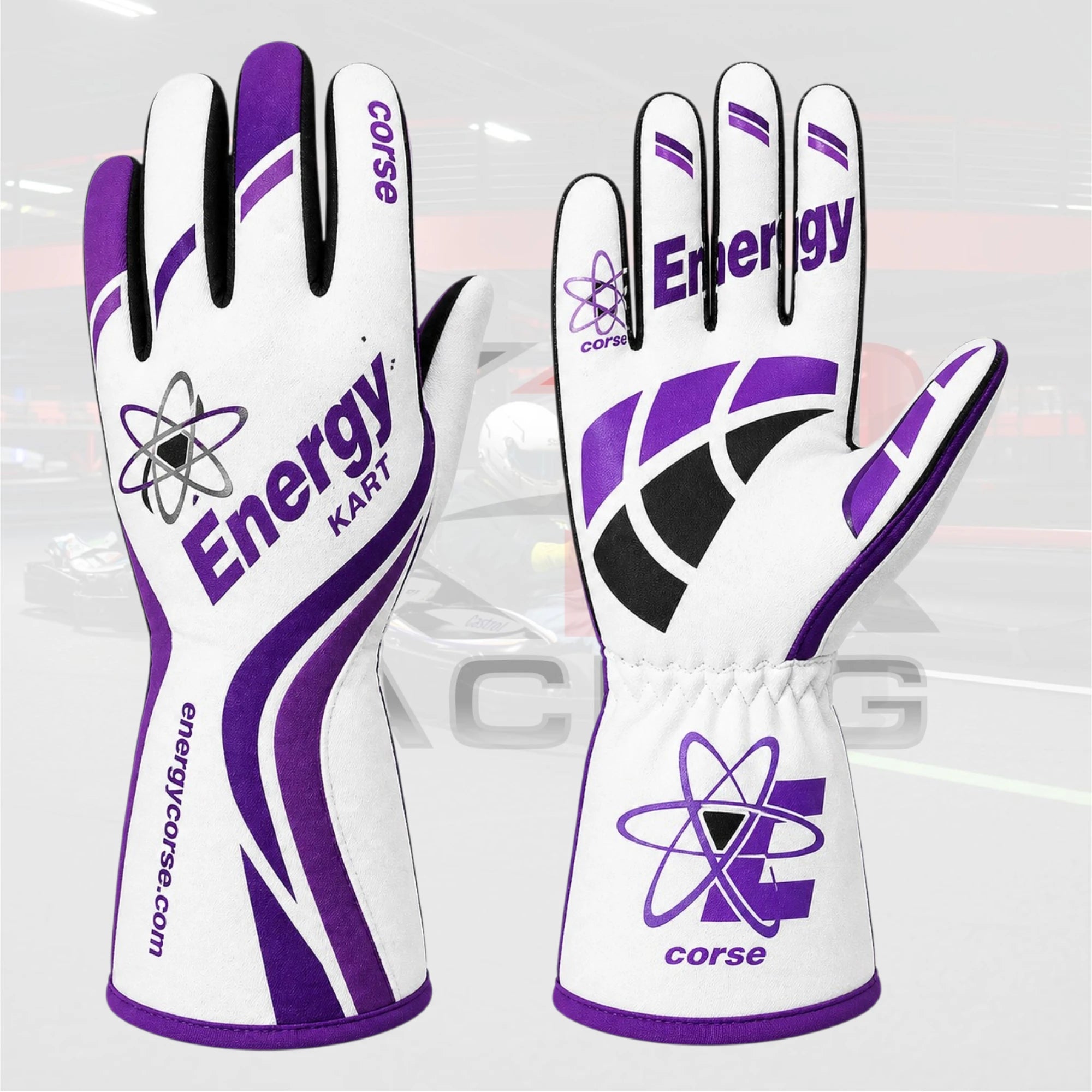 Energy Corse kart Racing gloves White & Purple
