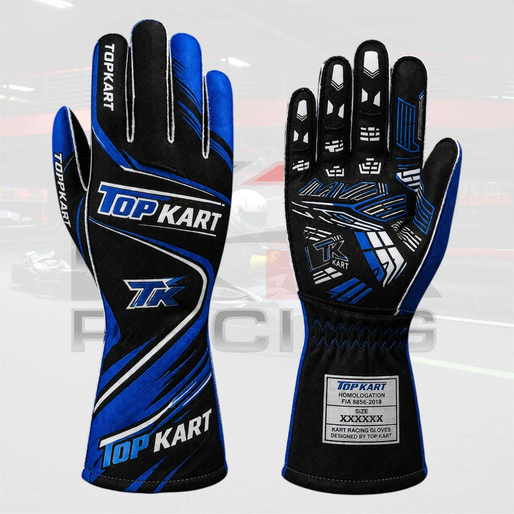 Top Kart Apex Grip Gloves 2026 – Black Blue Performance