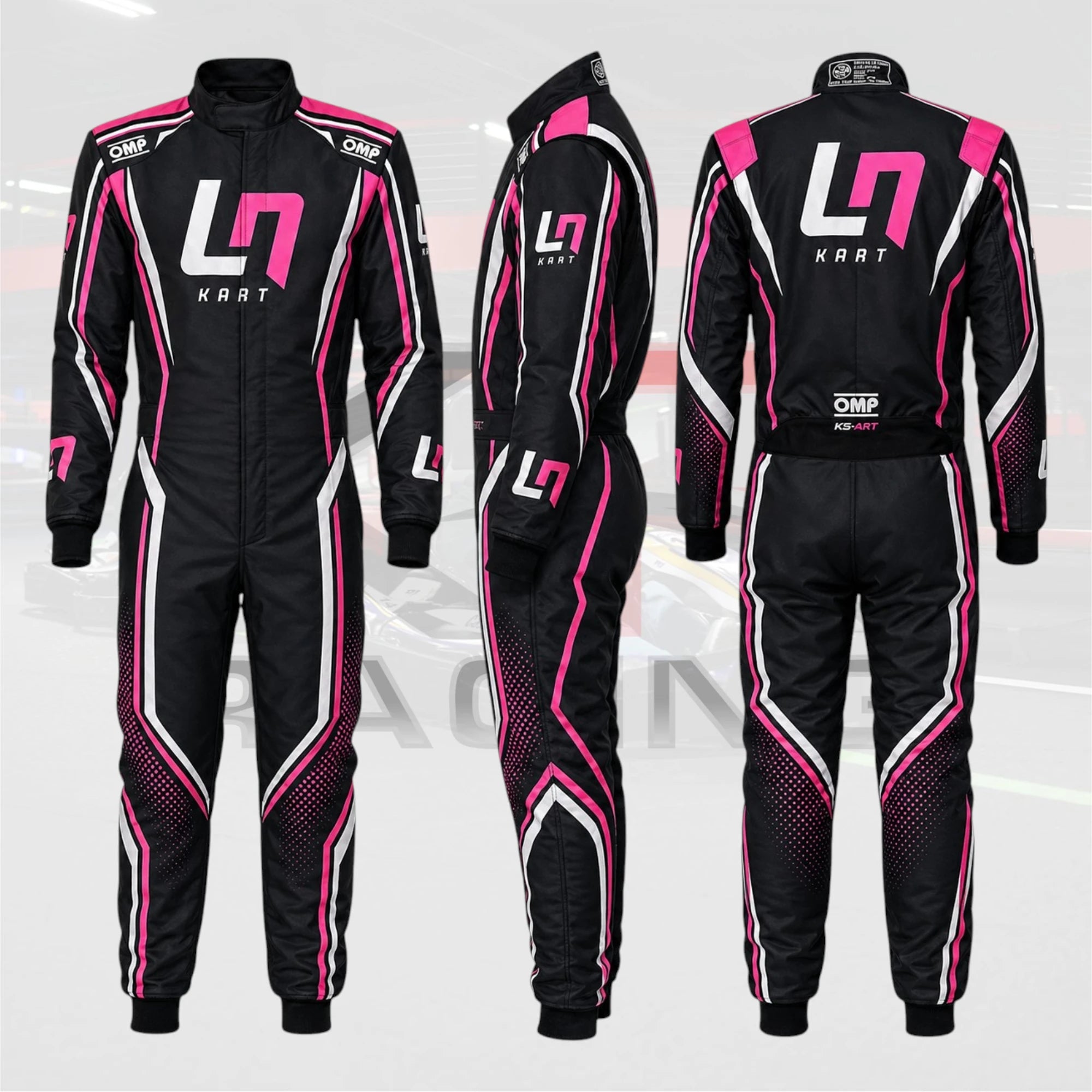 2024 OMP LN Kart Racing suit Black & Pink