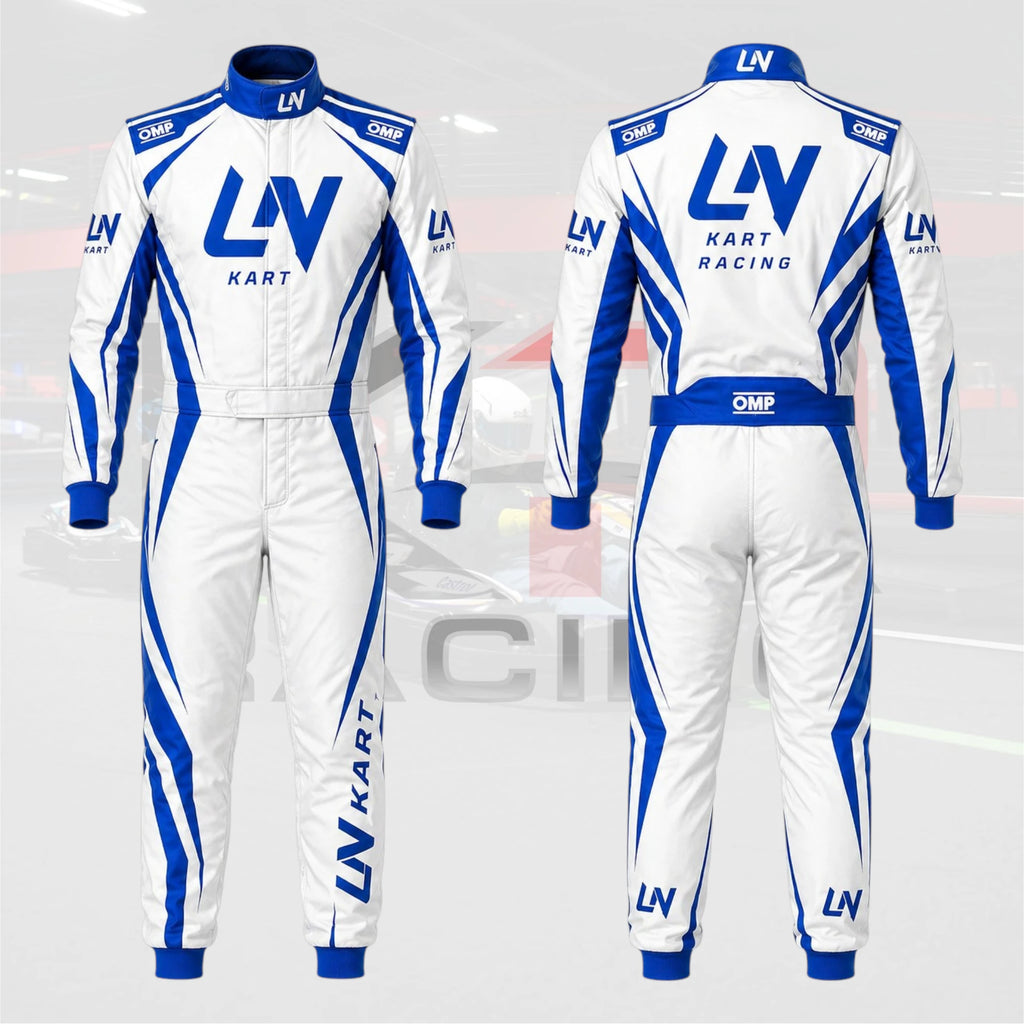 New 2025 OMP LN Kart Racing suit Blue & White