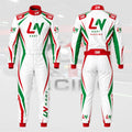 New 2025 OMP LN Kart Racing suit White & Green & Red