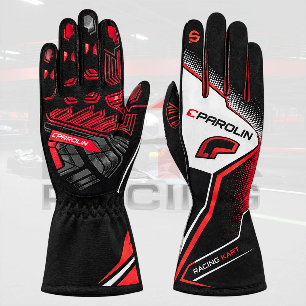 New 2024 Parolin Kart Racing Gloves White
