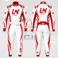 2025 OMP LN Kart Racing suit White & Red