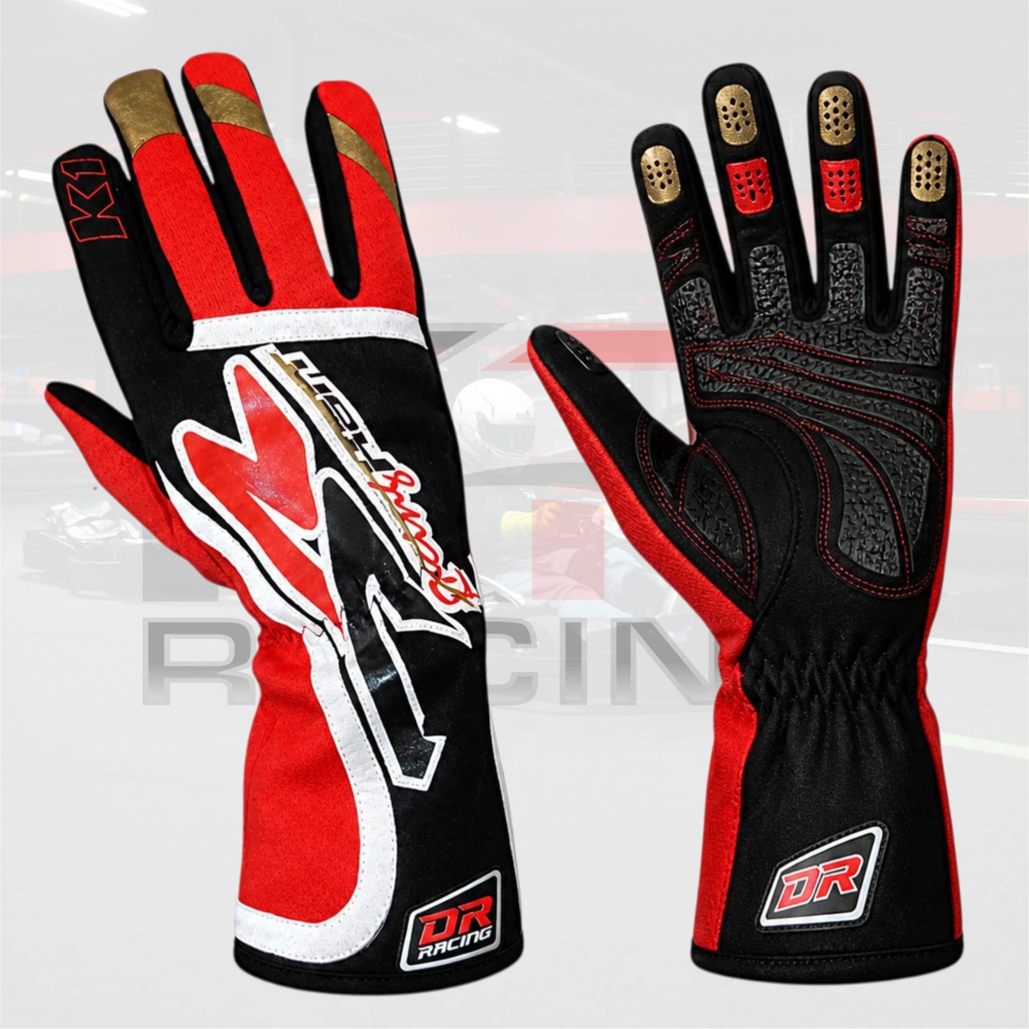 2025 DR Pro Kart Racing Gloves red Black