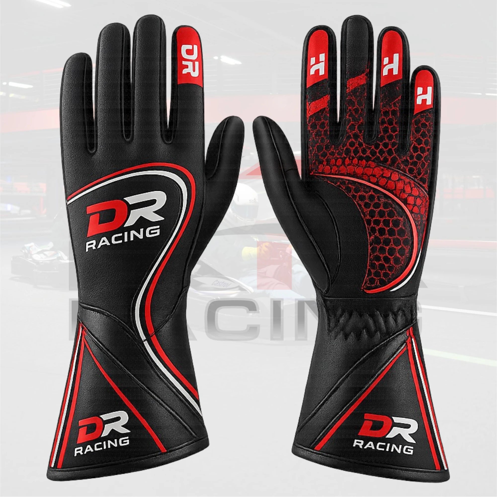 DR Pro Kart Racing Gloves Black
