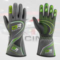 DR Pro Kart Racing Gloves Gray & Green