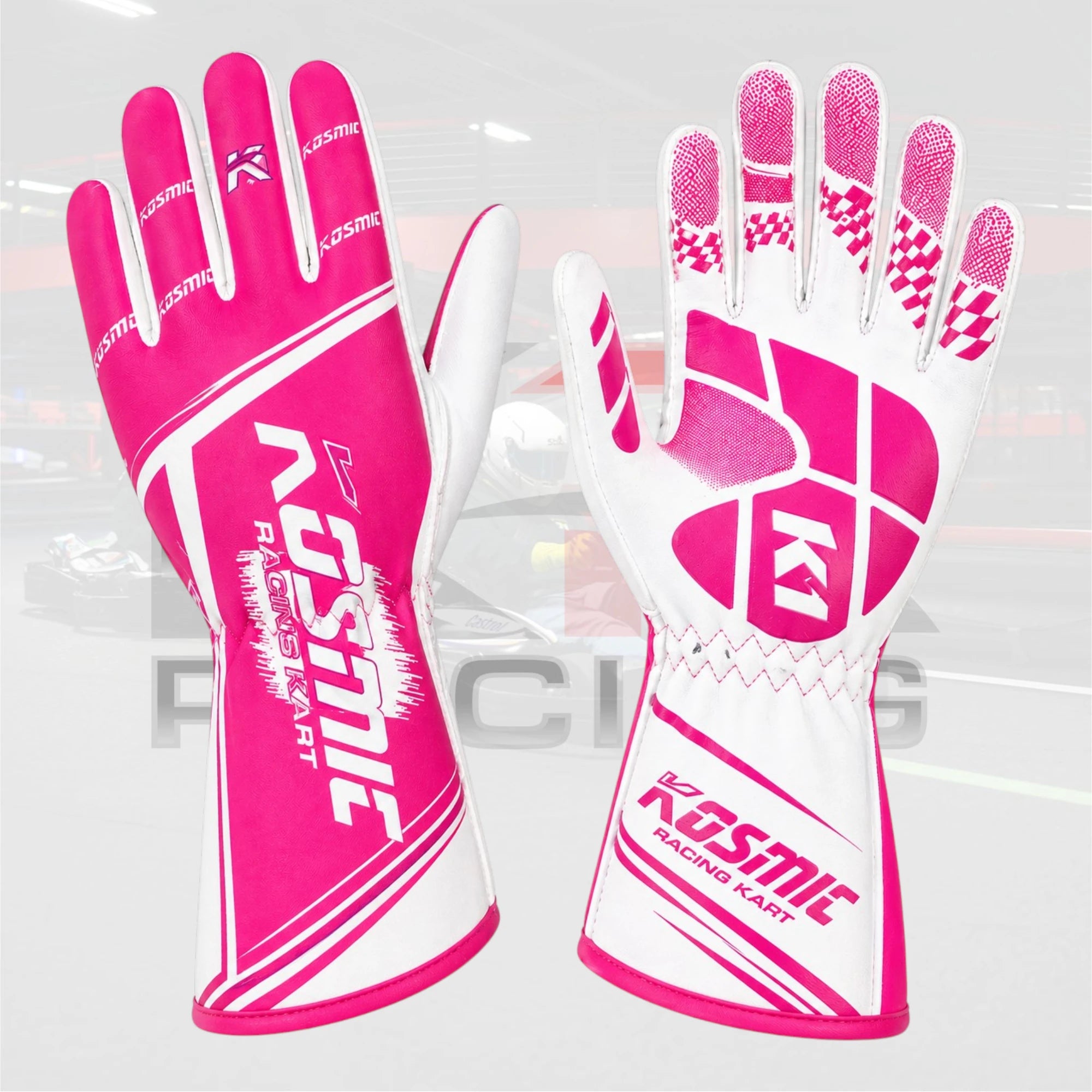 Kosmic Kart Racing Gloves Pink