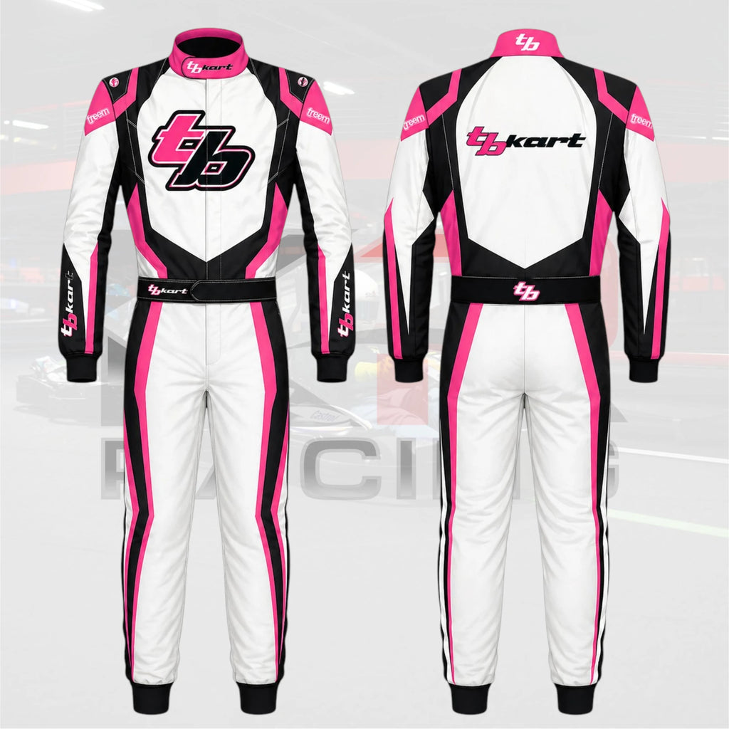 2025 TB Kart Racing Suit Pink & White