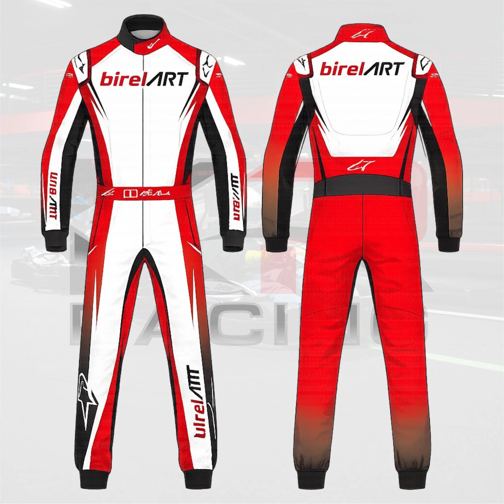 2023 Birel Art Alpinstar Kart Racing Suit Red / White