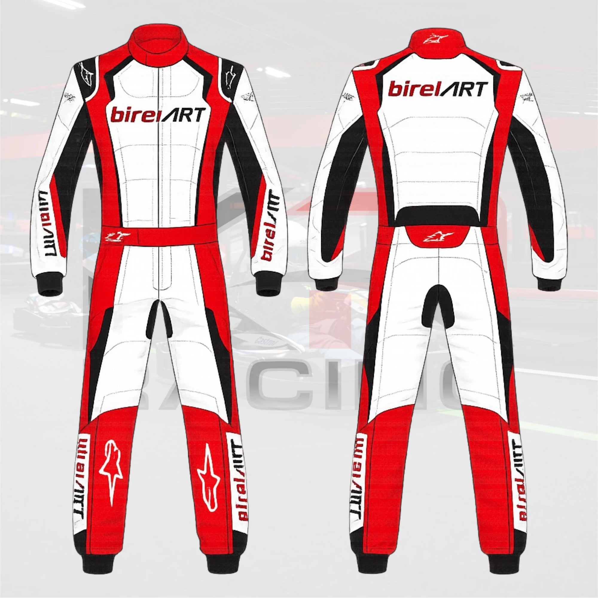 New Alpinstar Birel Art Kart Racing Suit Black / Red / White