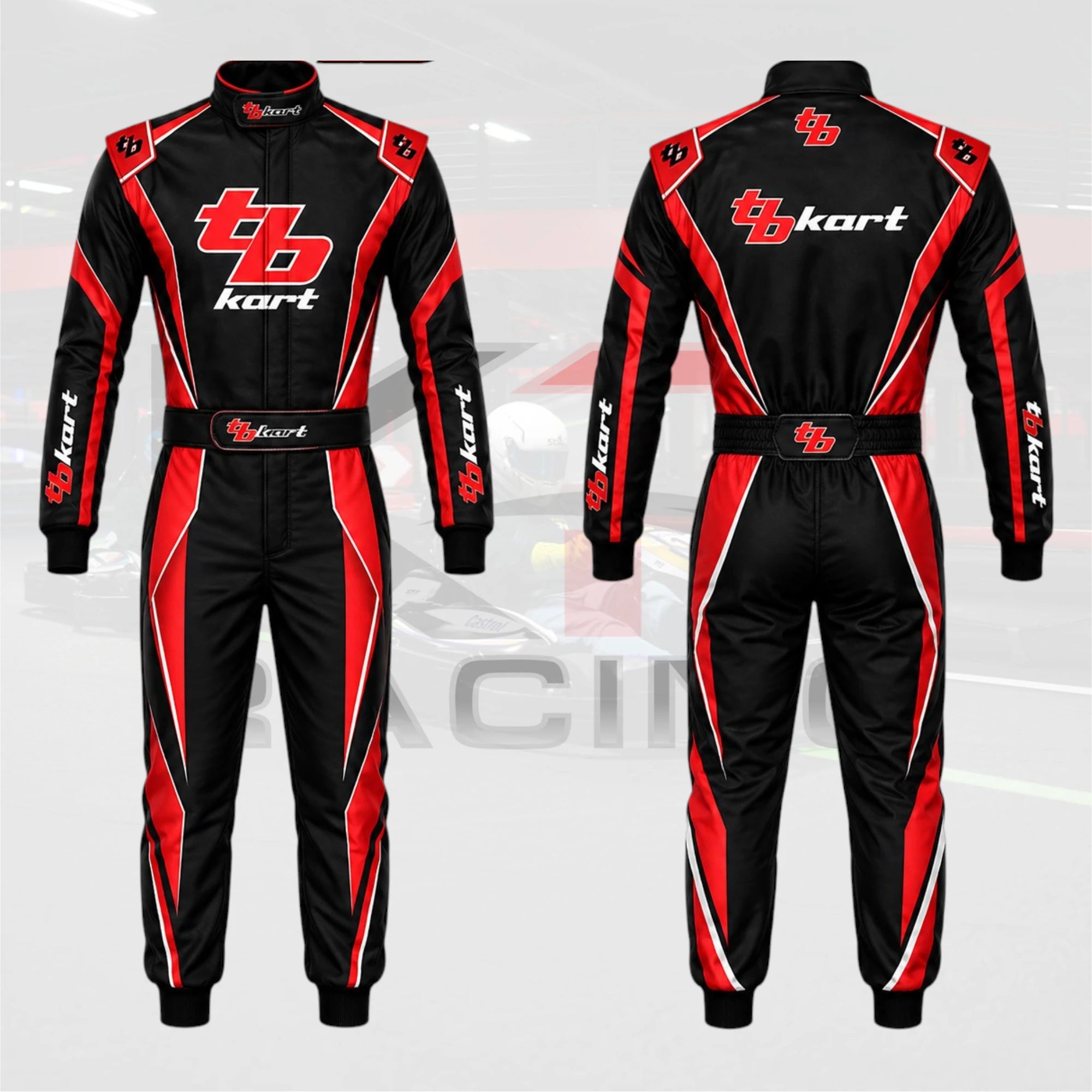2024 TB Kart Racing Suit Black & Red
