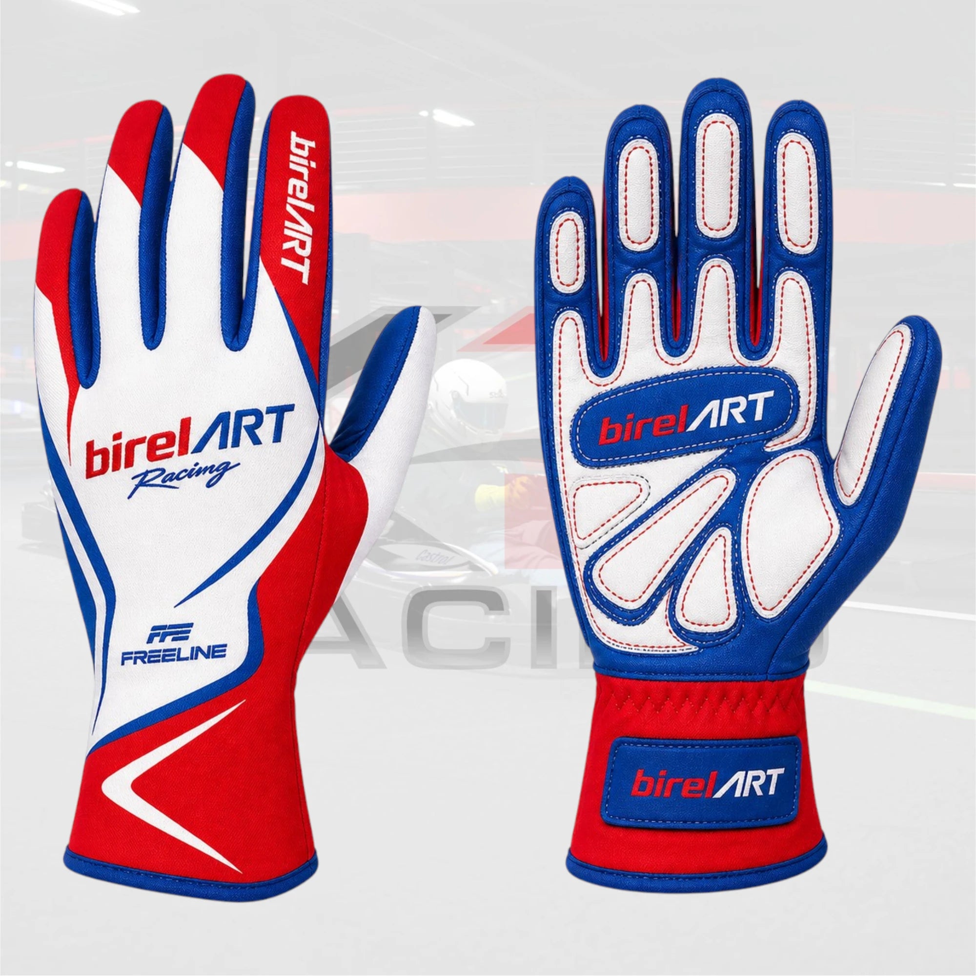 2026 Birel Art Kart Racing Gloves Red / White / Blue