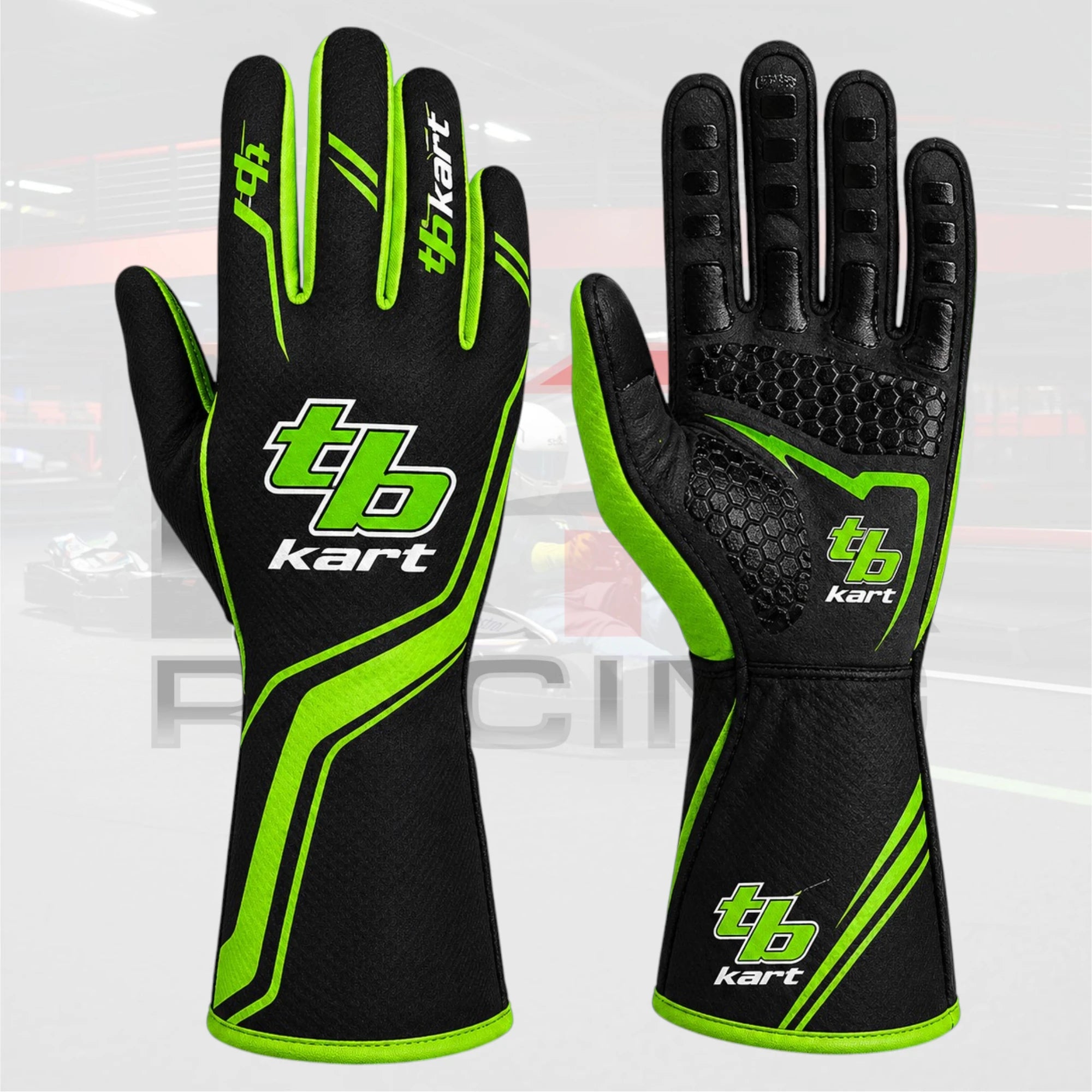 2026 TB Kart Racing Gloves Black & Green