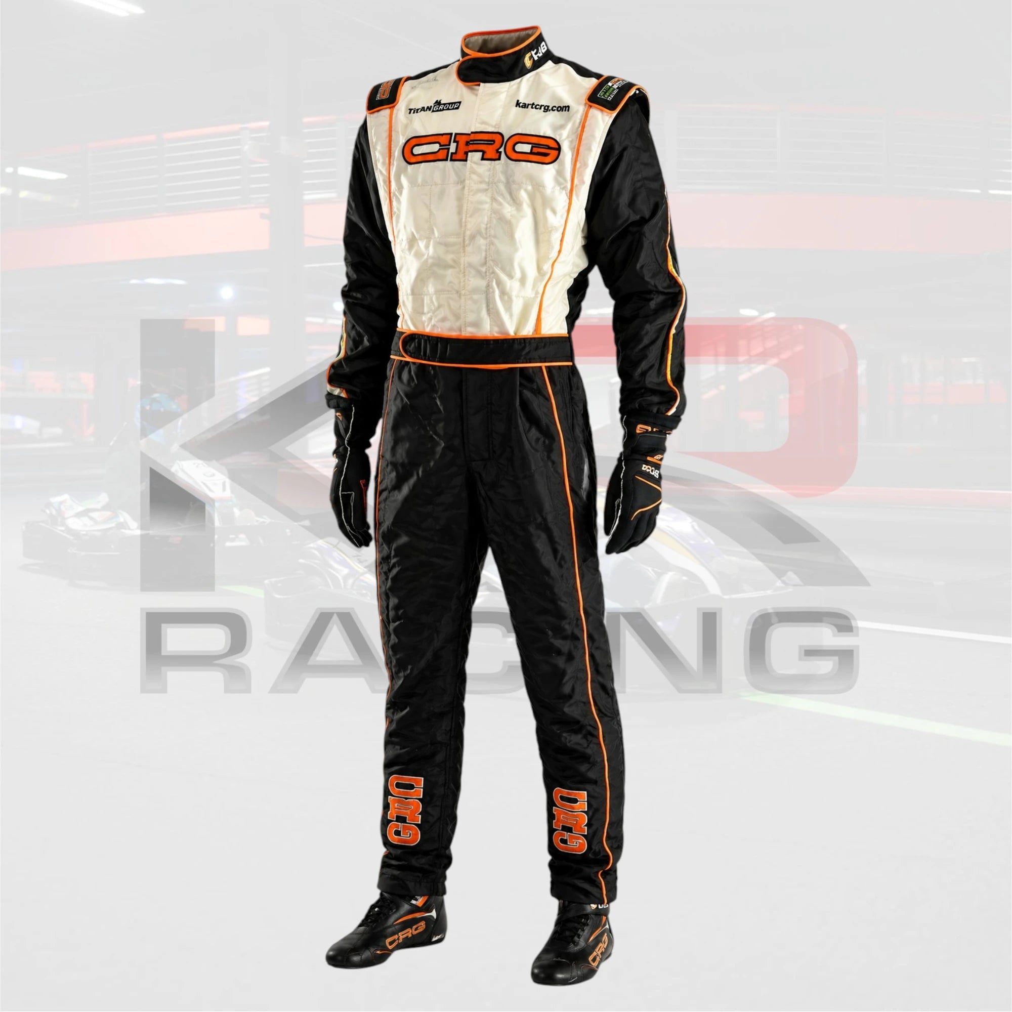 Sparco CRG Go kart Racing suit White Black